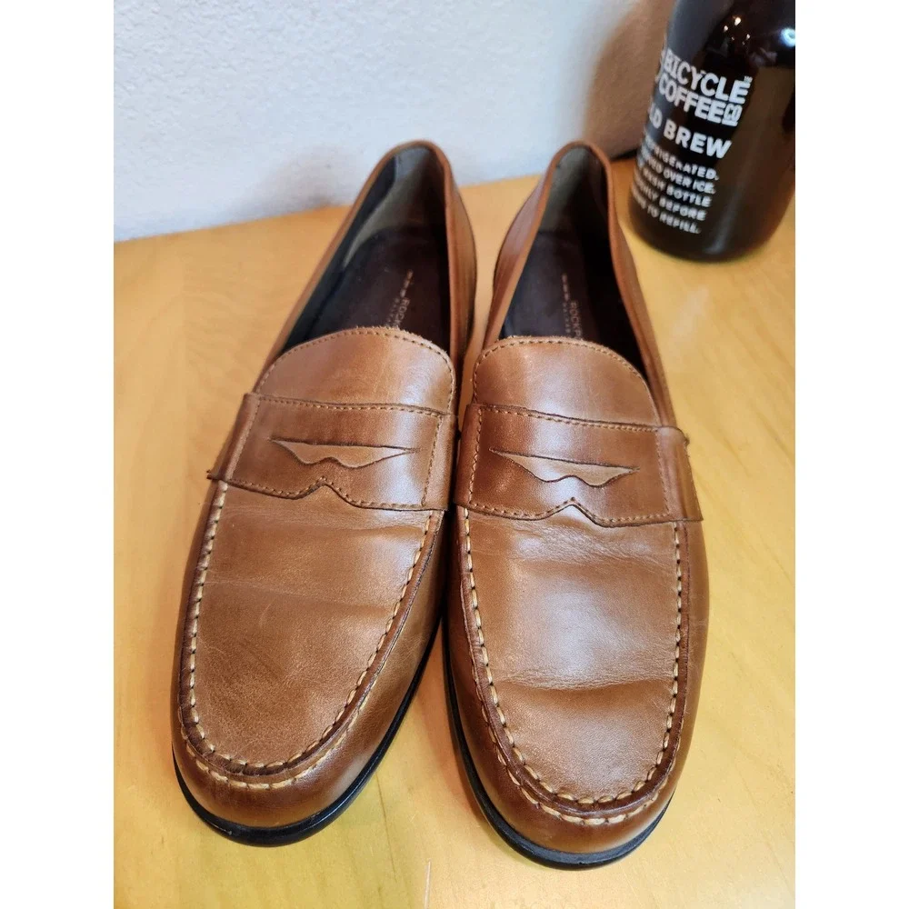 Rockport Mens‎ 11.5 Brown Leather Penny Loafers Walkability truTECH